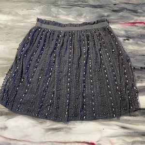 GRYPHON NEW YORK Charcoal Grey Beaded Mini Skirt